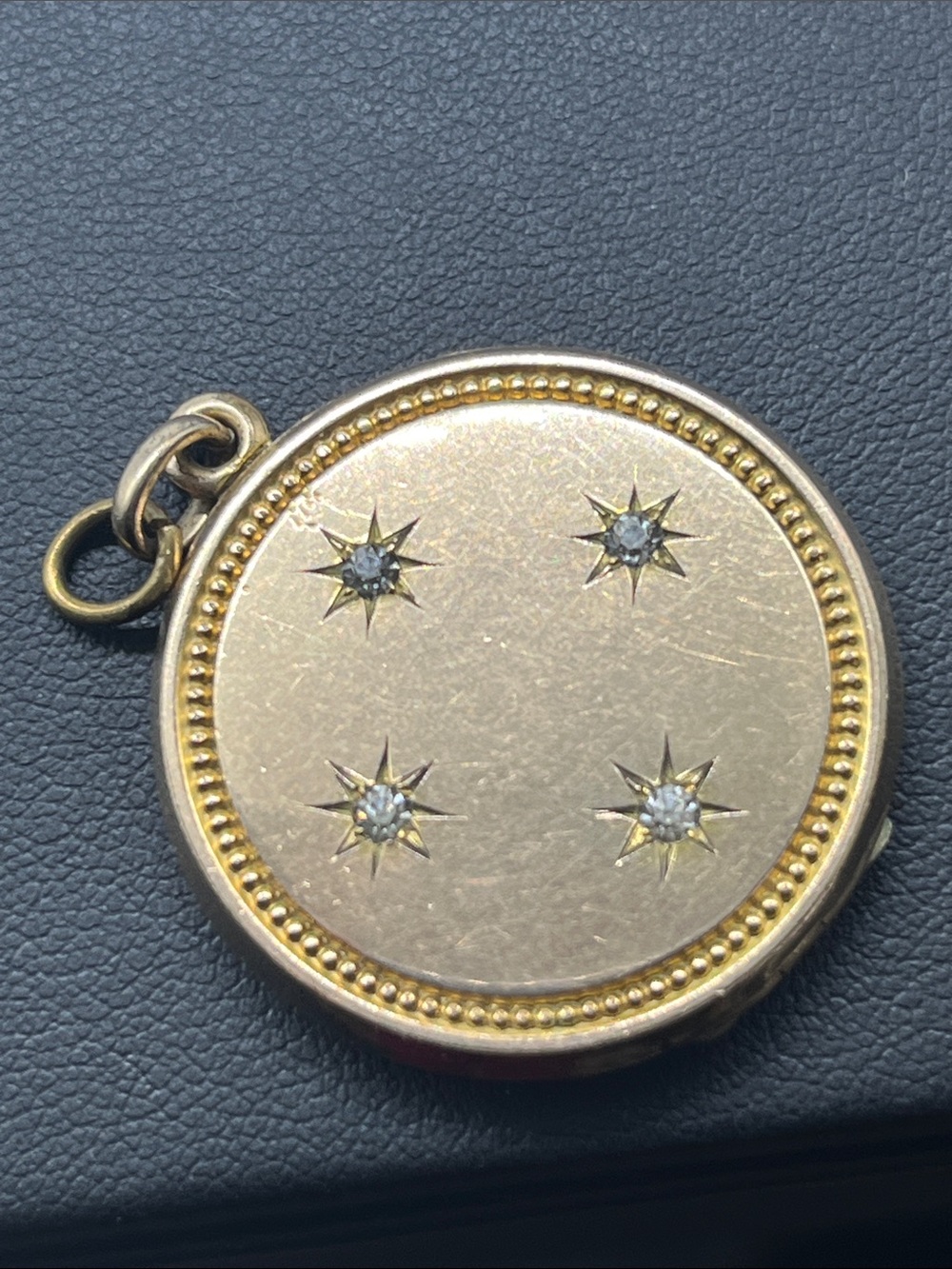 Victorian gold filled round celestial locket